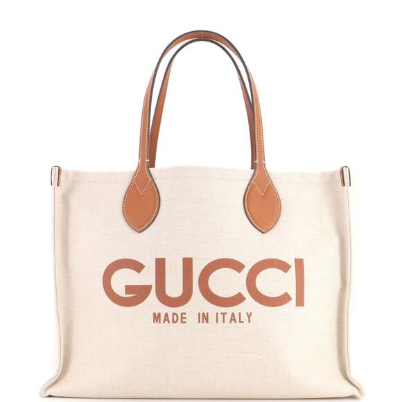 Gucci | Bags | Gucci Logo Shopper Tote Printed Canvas 33376g14b